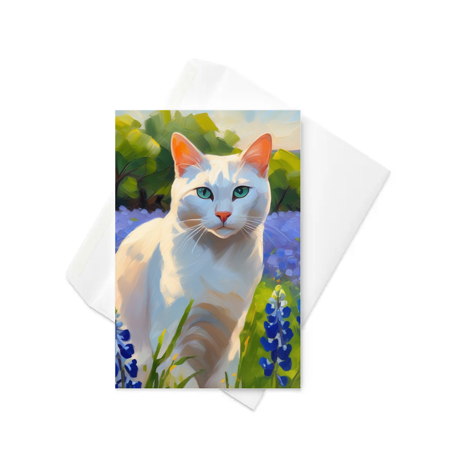 PugMug Custom White Companion Cat Greeting Card