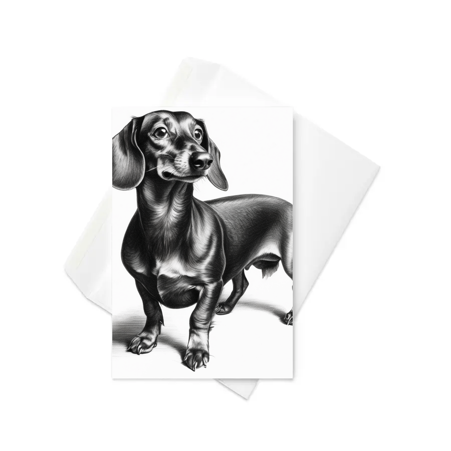 PugMug Custom Black Dachshund Greeting Card