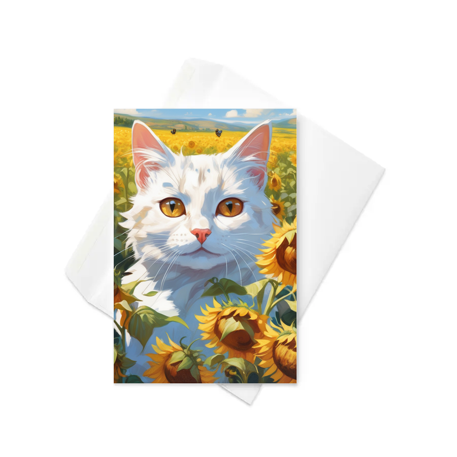 PugMug Custom White Companion Cat Greeting Card