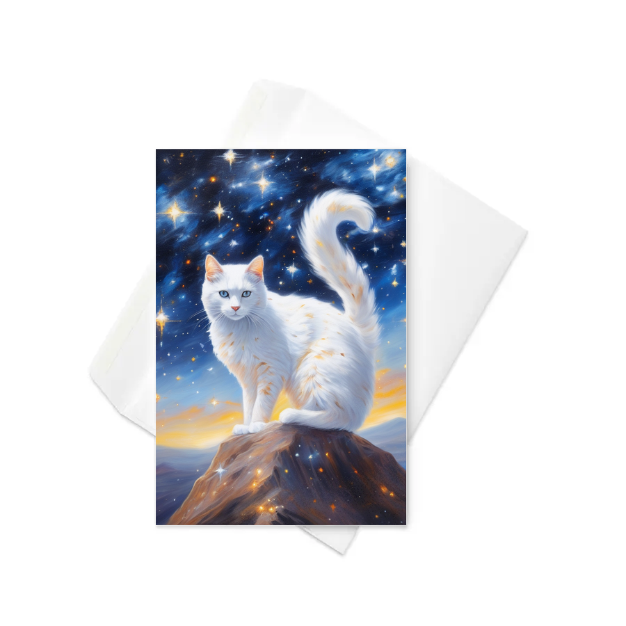 PugMug Custom White Companion Cat Greeting Card
