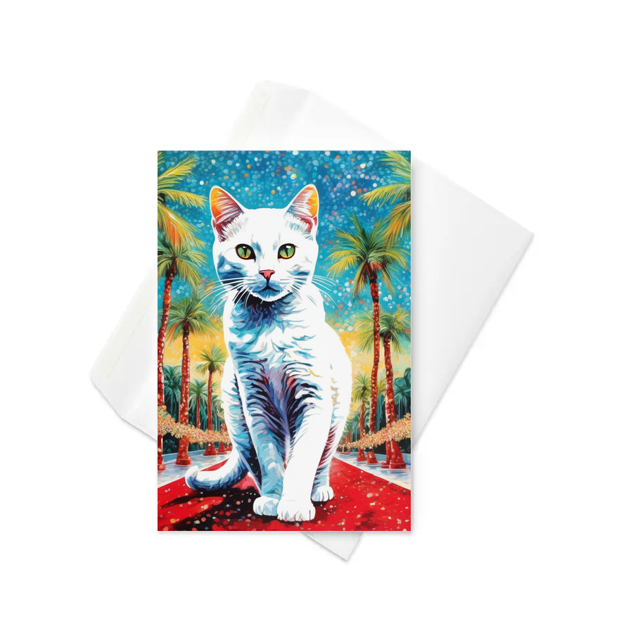 PugMug Custom White Companion Cat Greeting Card