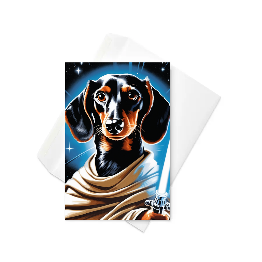 PugMug Custom Black Dachshund Greeting Card
