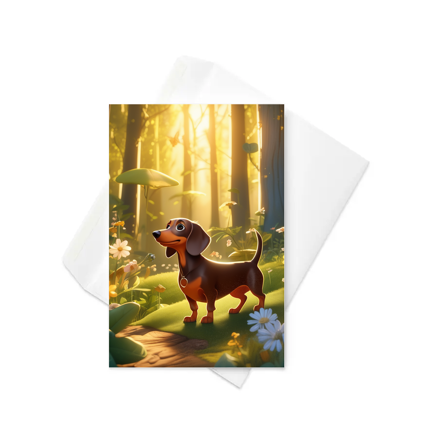 PugMug Custom Tan Dachshund Greeting Card