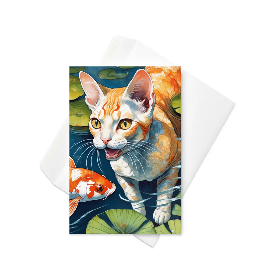 PugMug Custom Tabby Devon Rex Cat Greeting Card