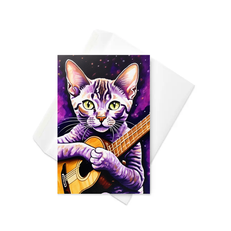 PugMug Custom Tabby Devon Rex Cat Greeting Card