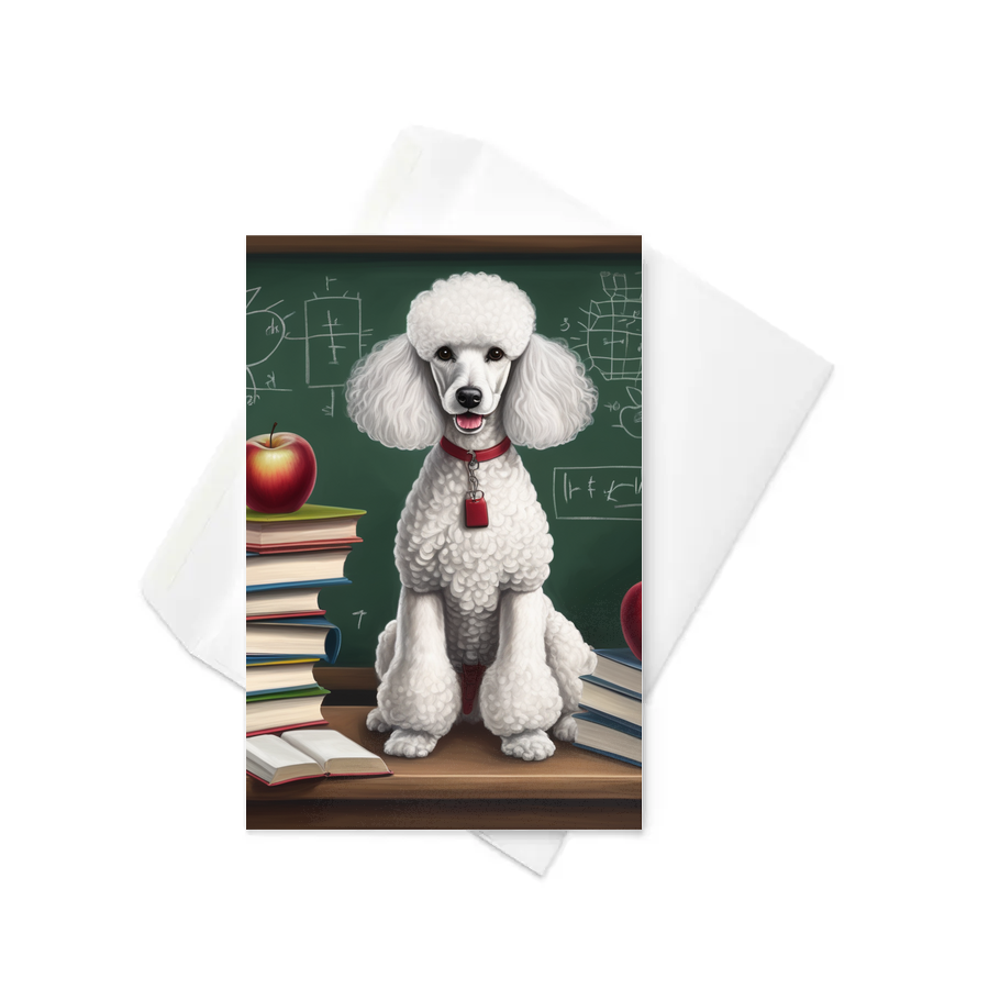PugMug Custom White Poodle Greeting Card