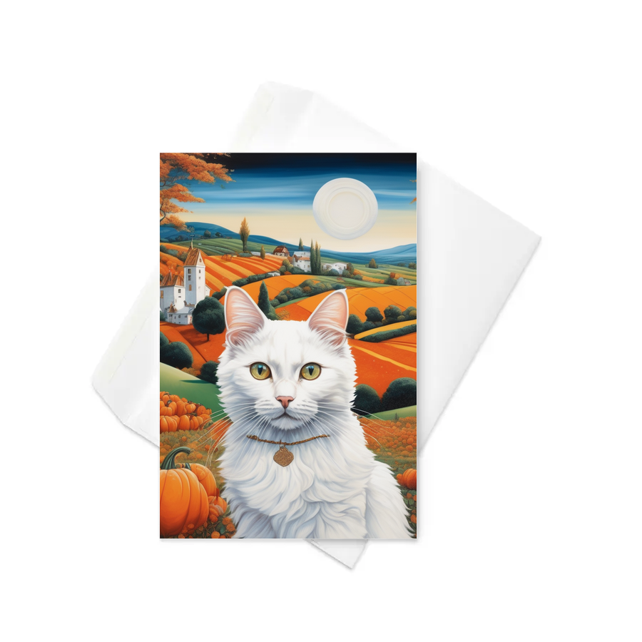 PugMug Custom White Companion Cat Greeting Card