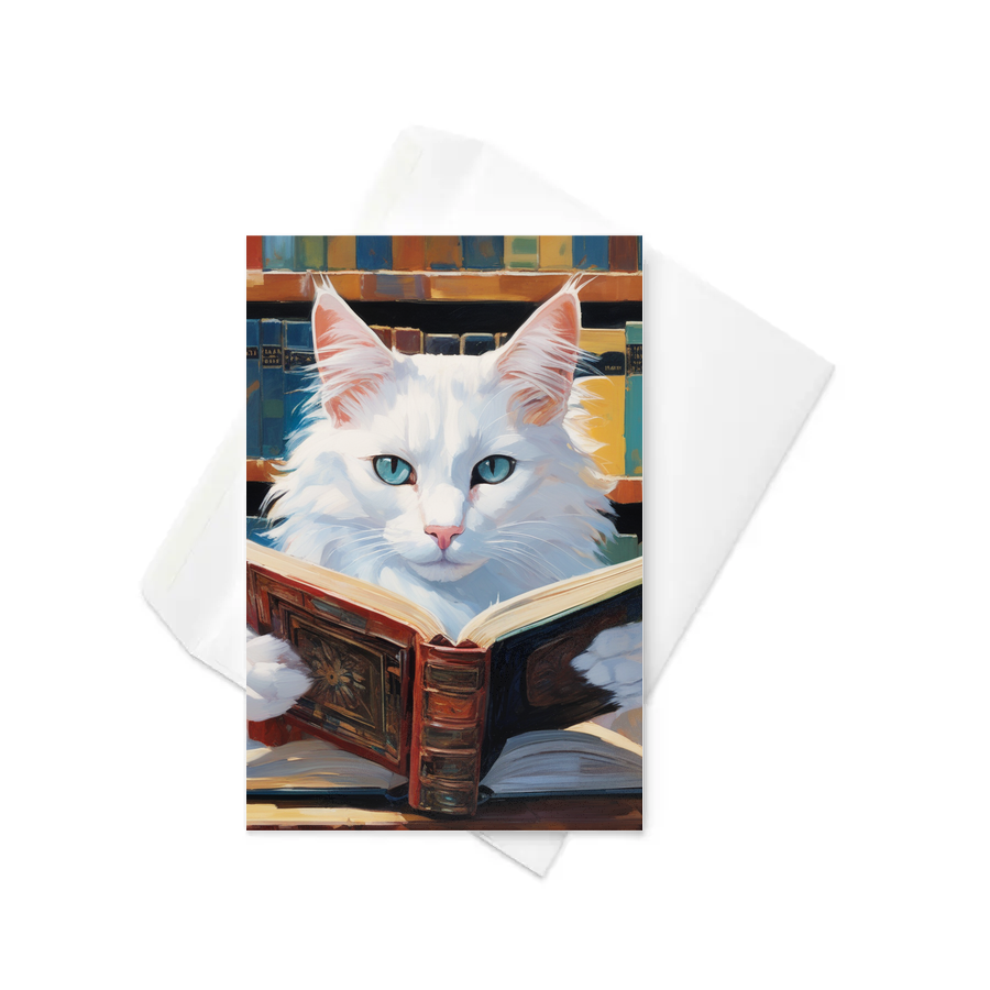 PugMug Custom White Companion Cat Greeting Card