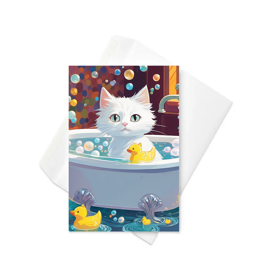 PugMug Custom White Companion Cat Greeting Card