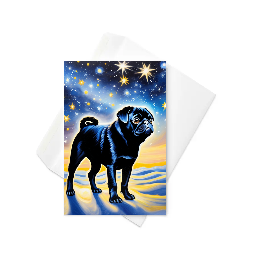PugMug Custom Black Pug Greeting Card