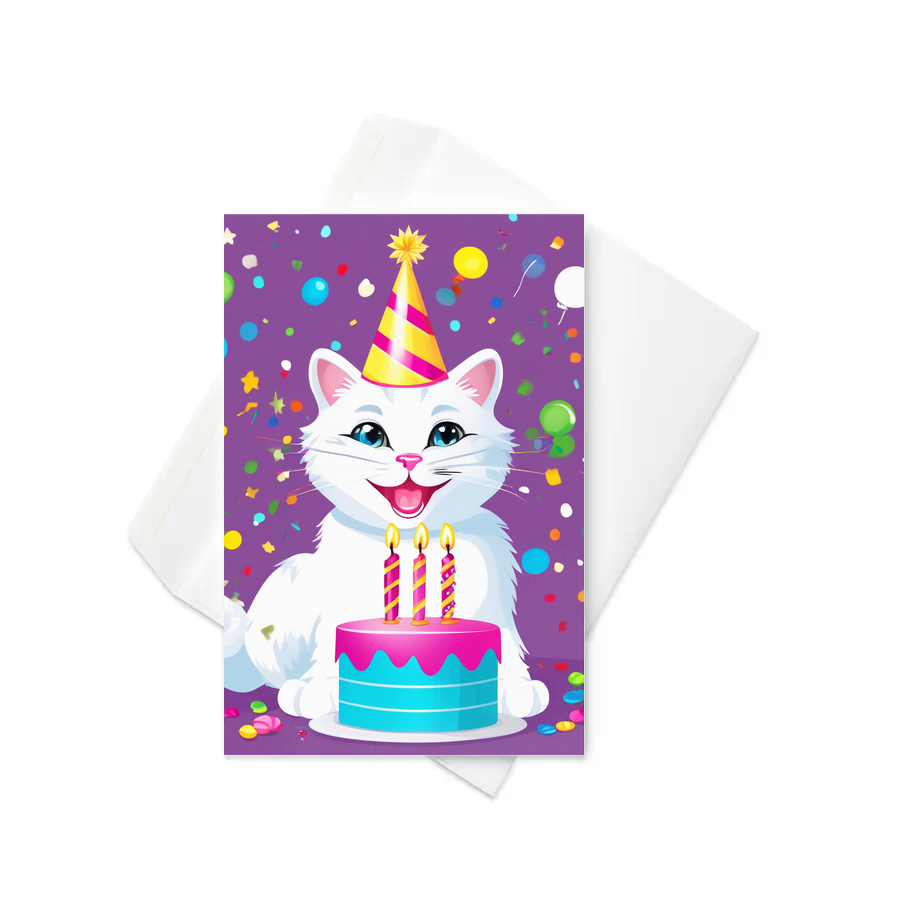 PugMug Custom White Companion Cat Greeting Card