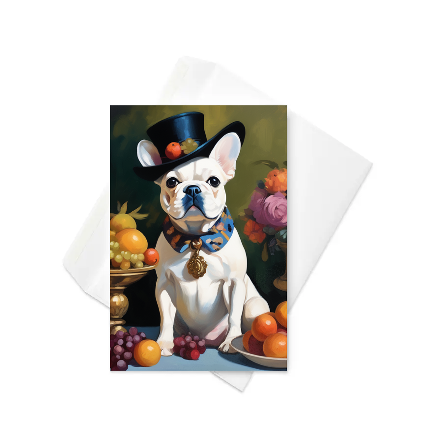 PugMug Custom White French Bulldog Greeting Card