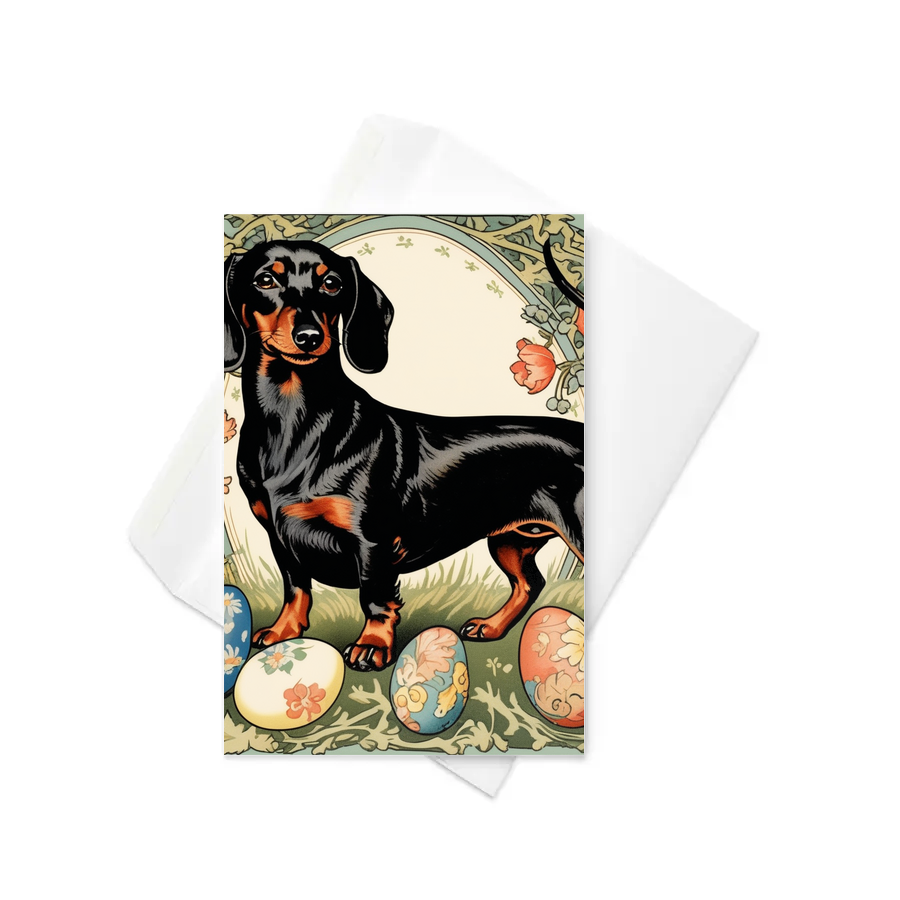 PugMug Custom Black Dachshund Greeting Card