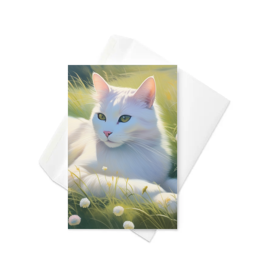 PugMug Custom White Companion Cat Greeting Card