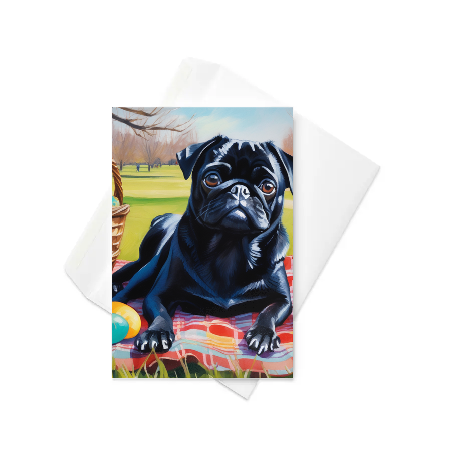 PugMug Custom Black Pug Greeting Card