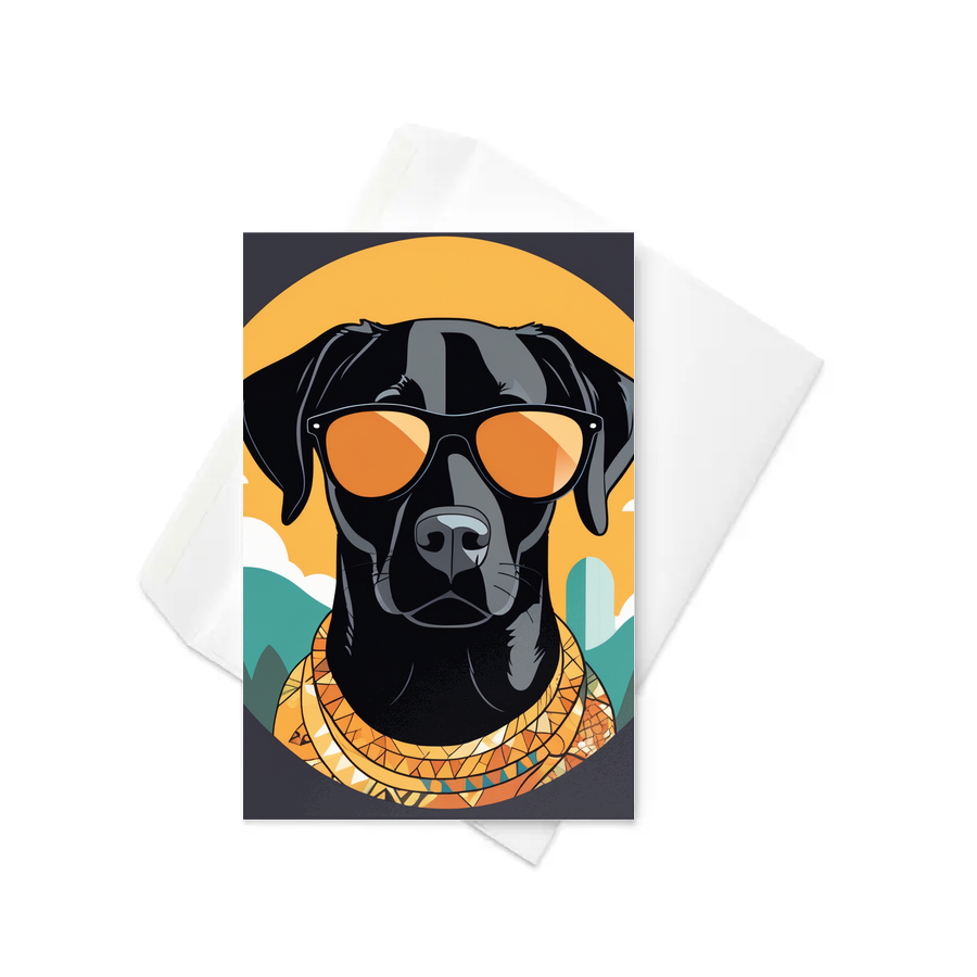 PugMug Custom Black Labrador Retriever Greeting Card