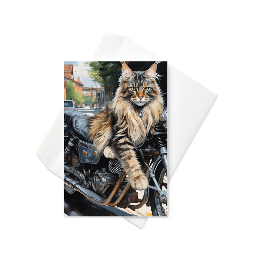 PugMug Custom Tabby Maine Coon Cat Greeting Card