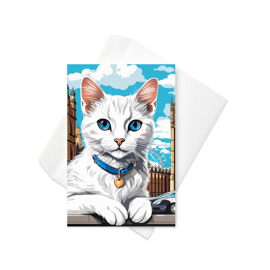 PugMug Custom White Companion Cat Greeting Card