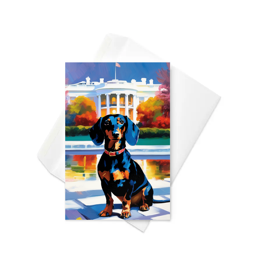 PugMug Custom Black Dachshund Greeting Card