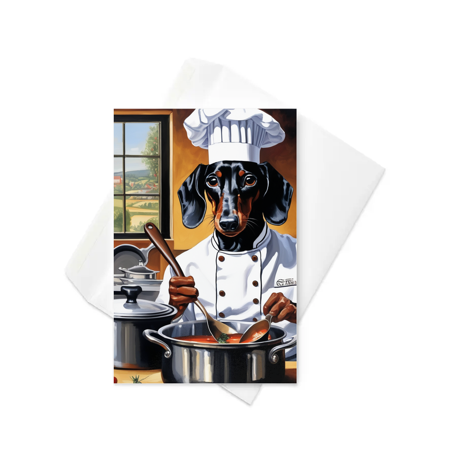 PugMug Custom Black Dachshund Greeting Card