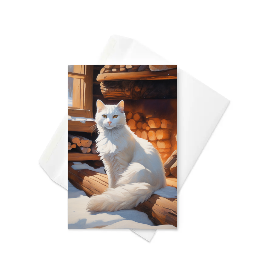 PugMug Custom White Companion Cat Greeting Card