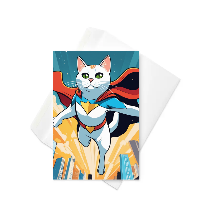 PugMug Custom White Companion Cat Greeting Card