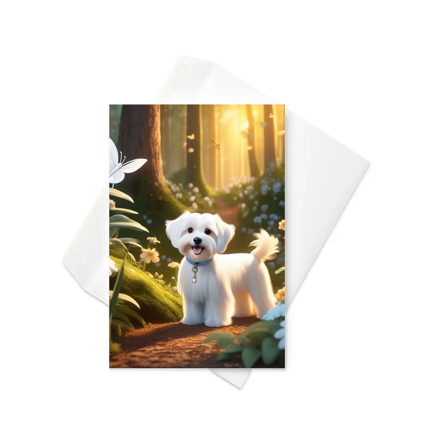 PugMug Custom White Havanese Dog Greeting Card