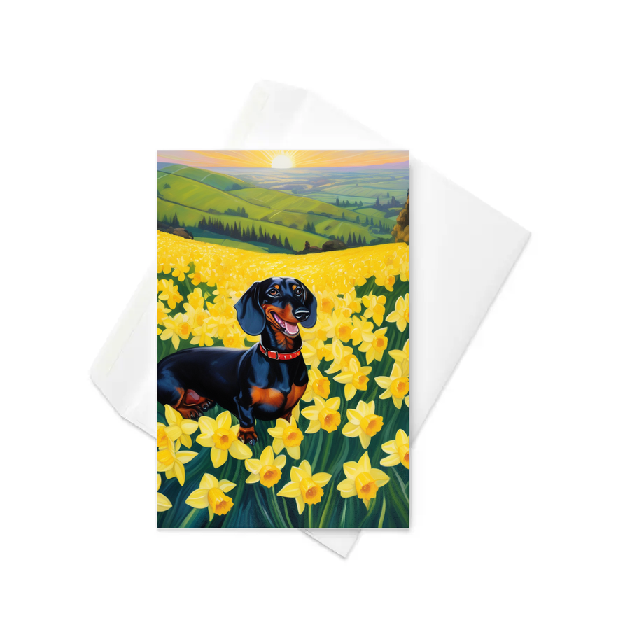 PugMug Custom Black Dachshund Greeting Card