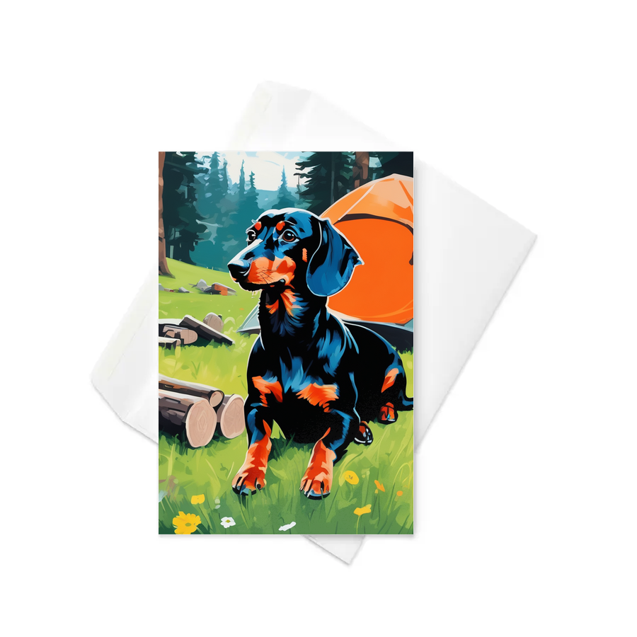 PugMug Custom Black Dachshund Greeting Card