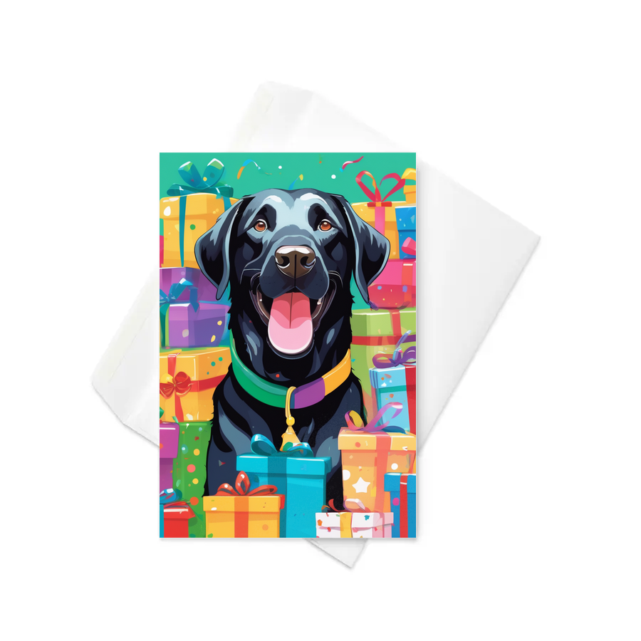 PugMug Custom Black Labrador Retriever Greeting Card