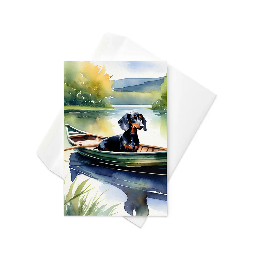 PugMug Custom Black Dachshund Greeting Card