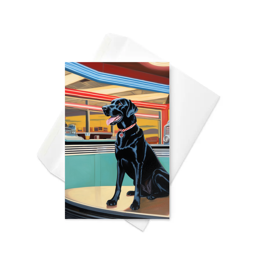 PugMug Custom Black Labrador Retriever Greeting Card