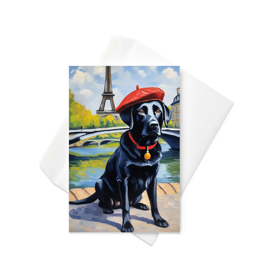 PugMug Custom Black Labrador Retriever Greeting Card