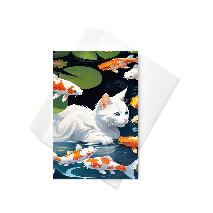 PugMug Custom White Companion Cat Greeting Card