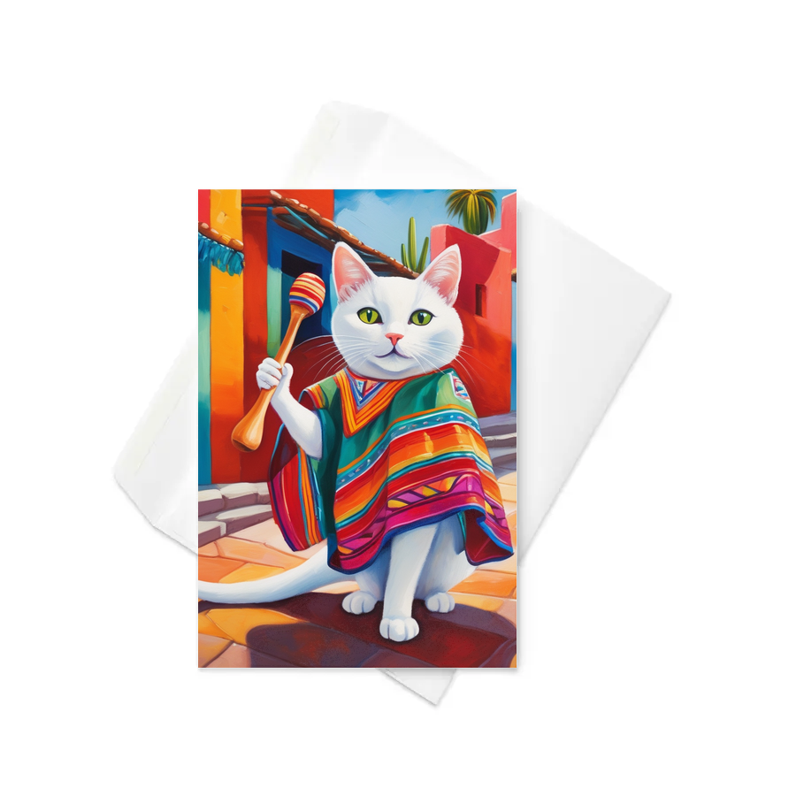 PugMug Custom White Companion Cat Greeting Card