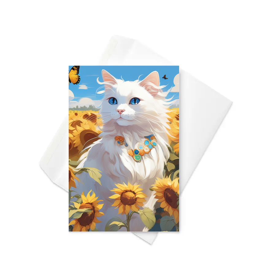 PugMug Custom White Ragdoll Cat Greeting Card