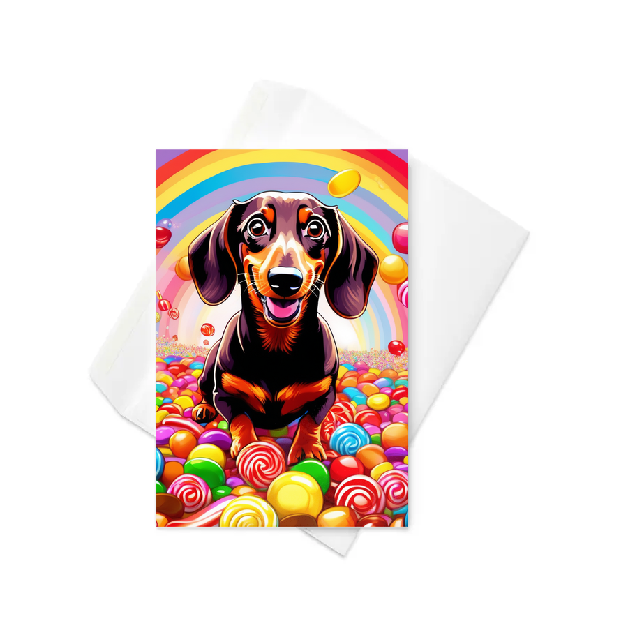 PugMug Custom Tan Dachshund Greeting Card