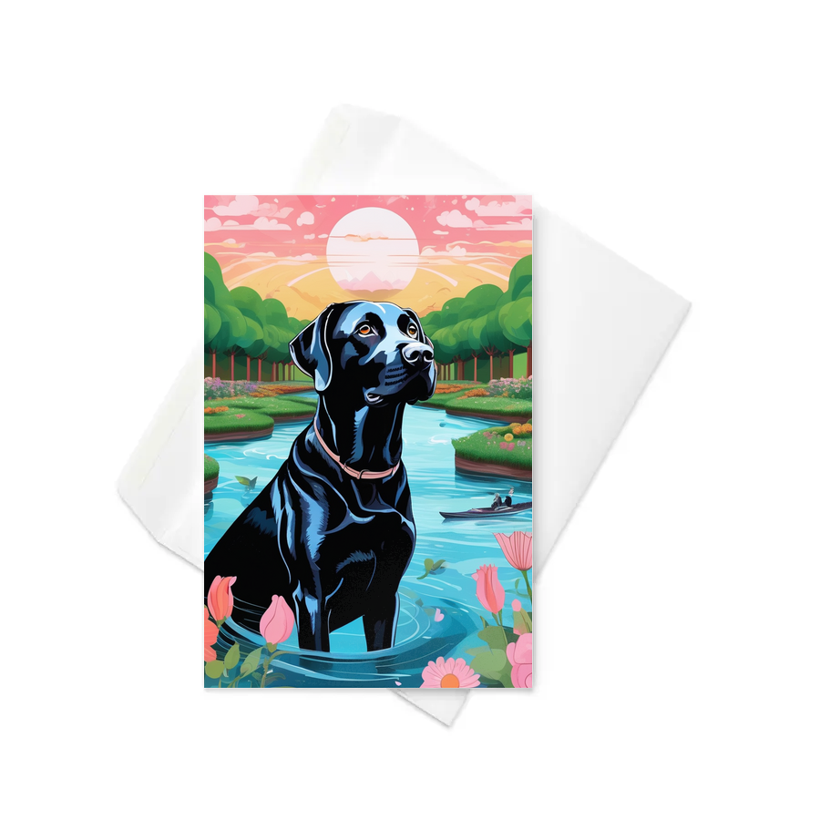 PugMug Custom Black Labrador Retriever Greeting Card