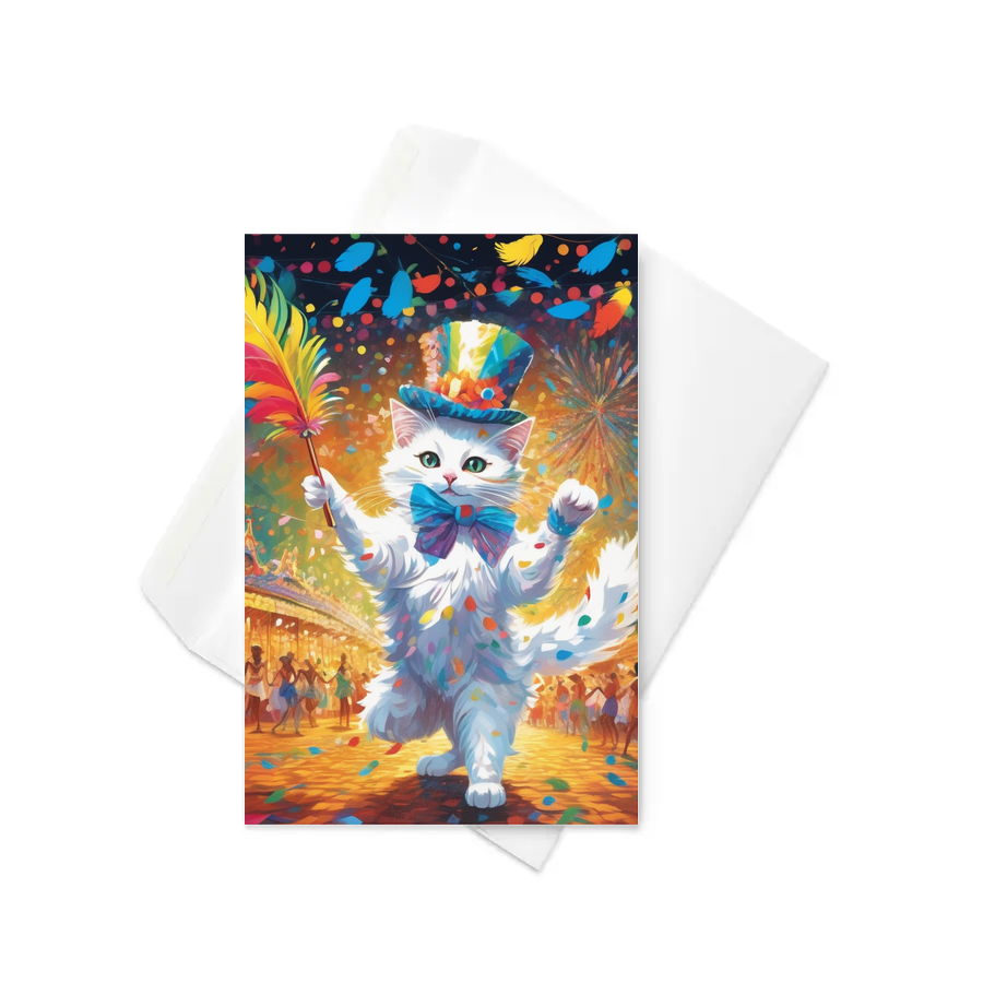 PugMug Custom White Companion Cat Greeting Card