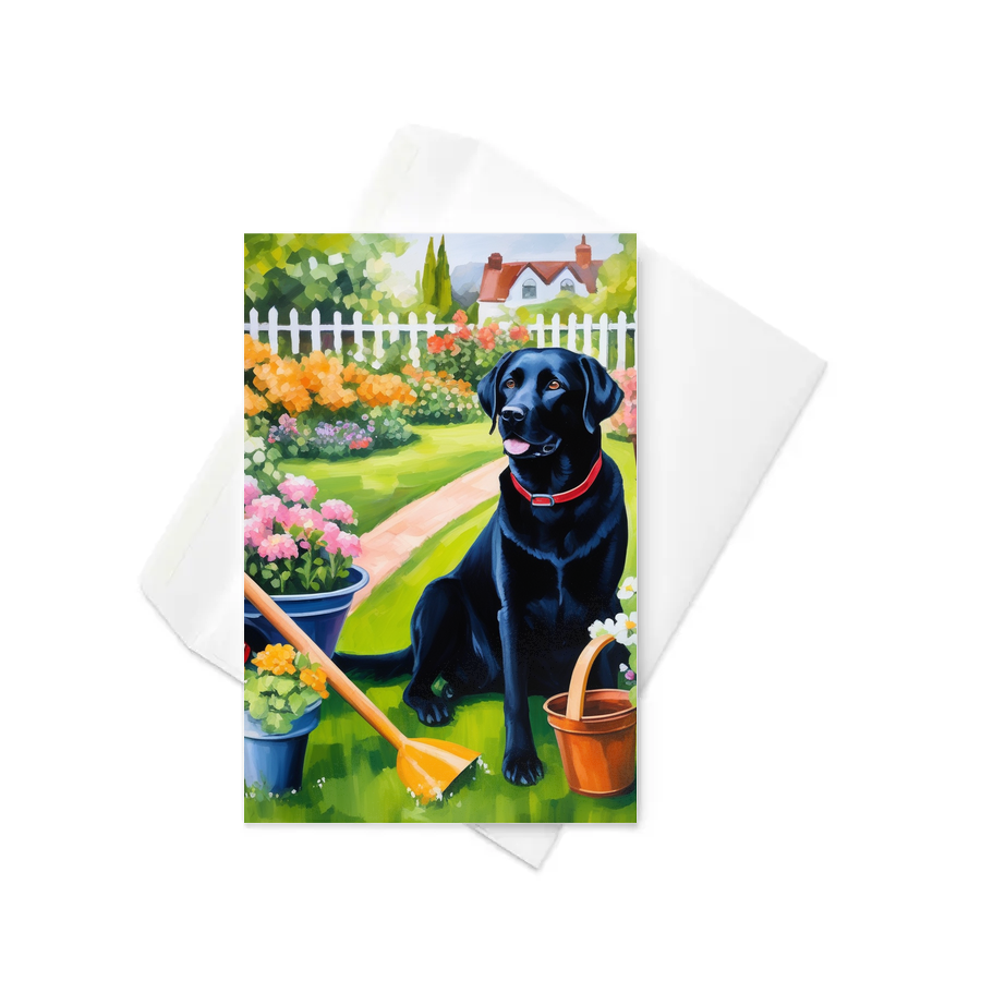 PugMug Custom Black Labrador Retriever Greeting Card