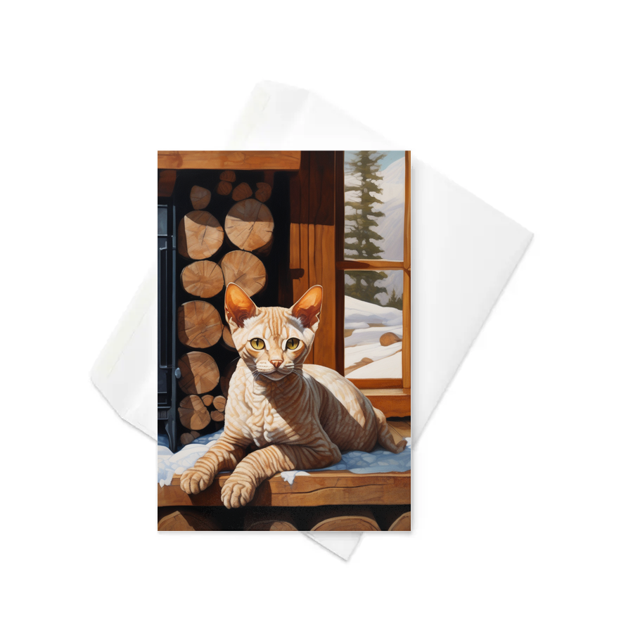 PugMug Custom Tabby Devon Rex Cat Greeting Card