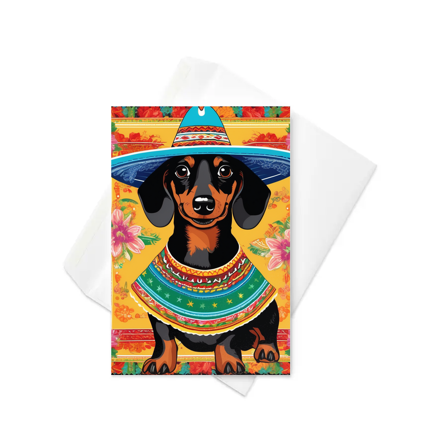 PugMug Custom Black Dachshund Greeting Card