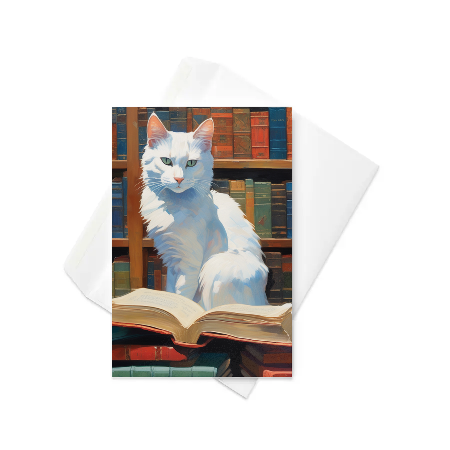 PugMug Custom White Companion Cat Greeting Card