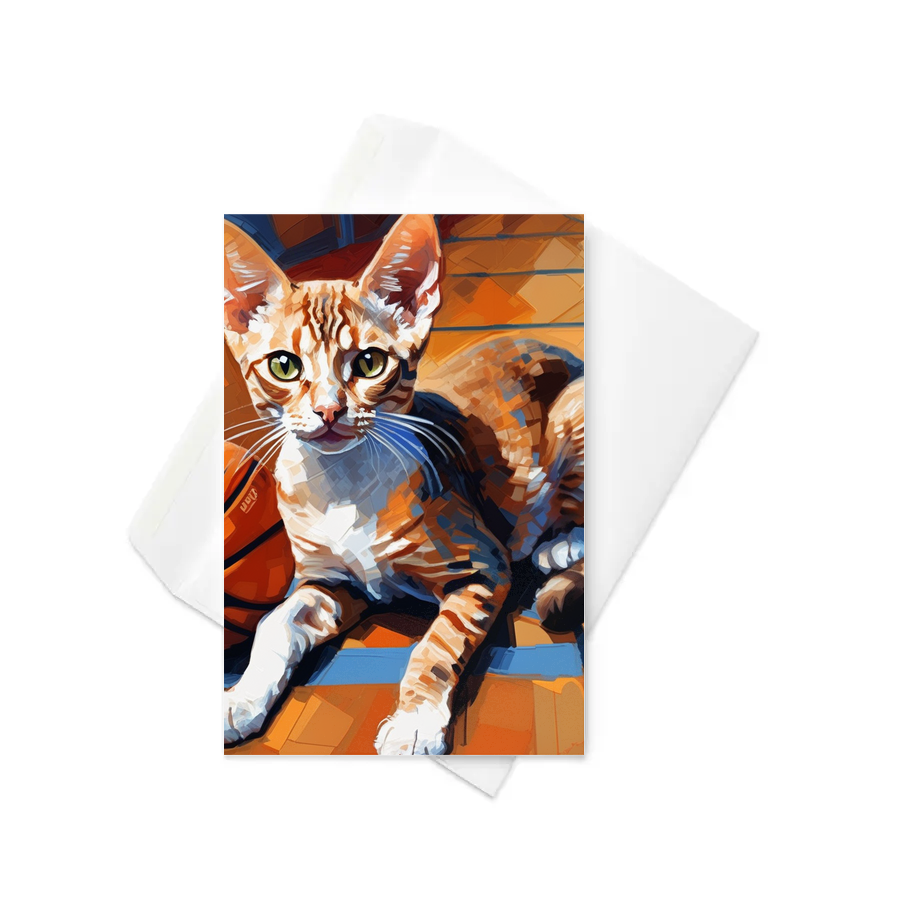 PugMug Custom Tabby Devon Rex Cat Greeting Card