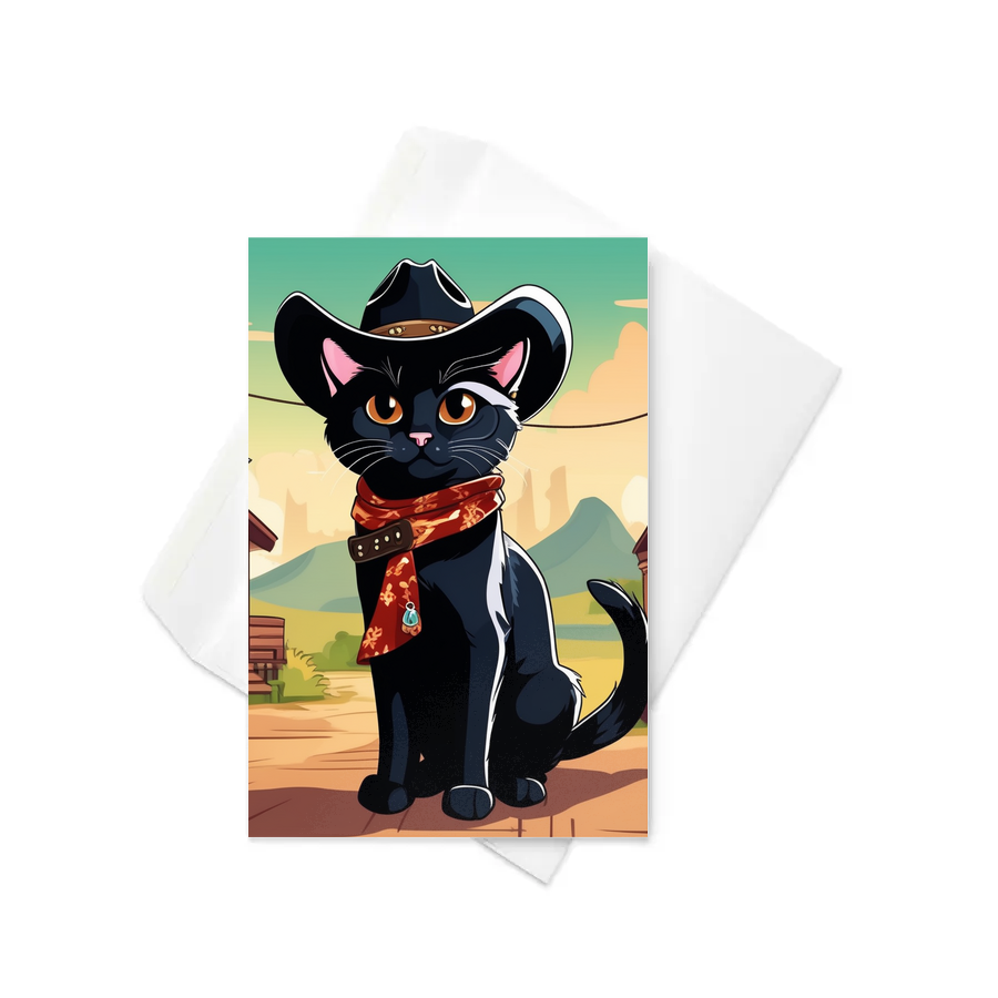 PugMug Custom Black Companion Cat Greeting Card