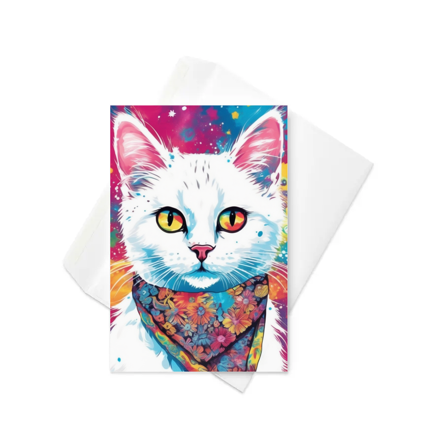 PugMug Custom White Companion Cat Greeting Card