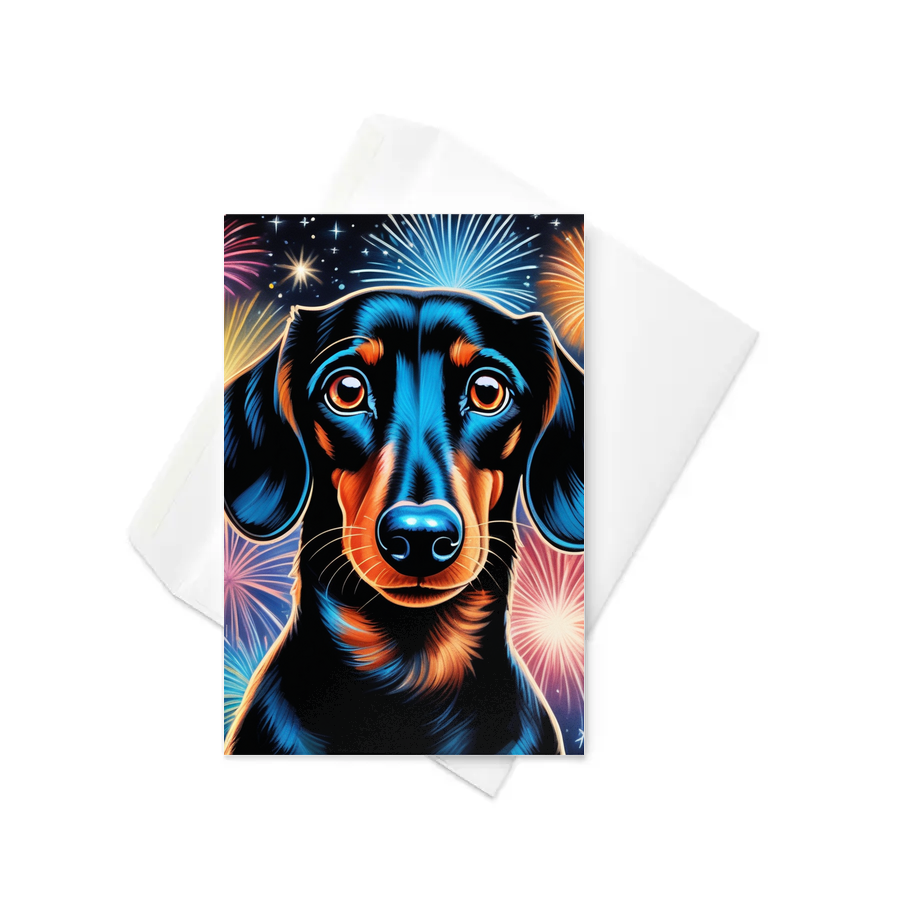 PugMug Custom Black Dachshund Greeting Card