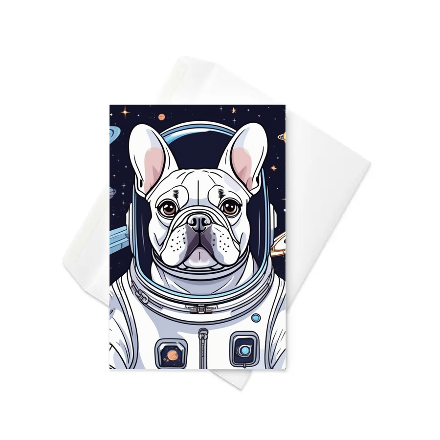 PugMug Custom White French Bulldog Greeting Card