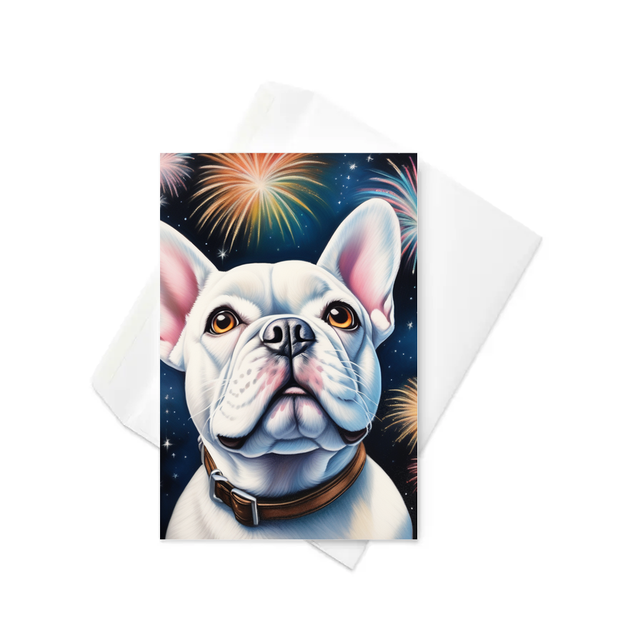 PugMug Custom White French Bulldog Greeting Card