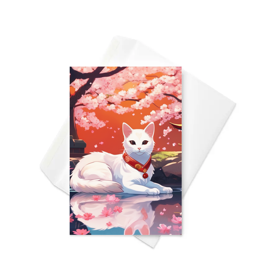 PugMug Custom White Companion Cat Greeting Card